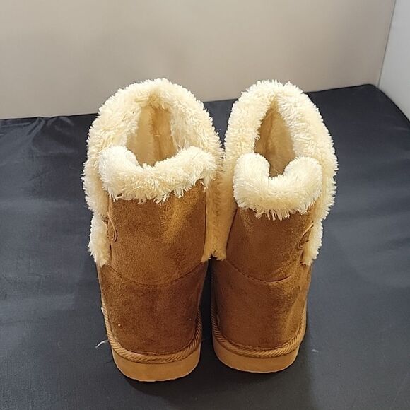 BRAND NEW JUST BE LADIES COG SUEDE ROUND TOE FAUX FUR WOMEN"S BOOTIES - Picture 8 of 15